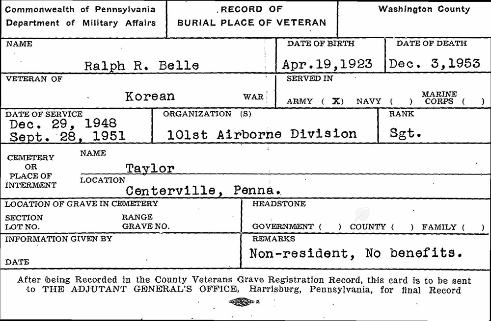 veteran burial